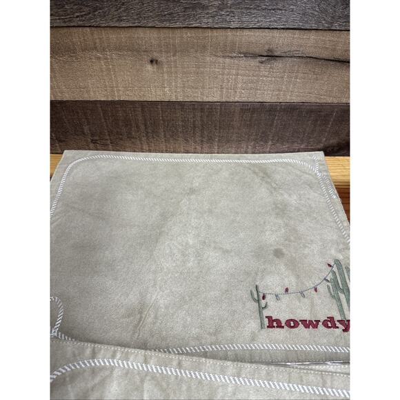 St Nicholas Square Howdy Cactus Christmas Placemats Set Of 12 - Picture 6 of 7